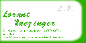 lorant maczinger business card